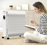 Midea Ölradiator NY2311-20MR 2300W Heizkörper Energiesparender,elektrische Heizung mit 11 Rippen, Thermostat,24-Stunden-Timer,3 Heizstufen mit Fernbedienung,Kipp- und Überhitzungsschutz,ECO-Modus