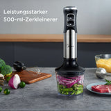 Midea MJ-BH1001W Stabmixer mit viel Zubehör, 1000 Watt, Edelstahl